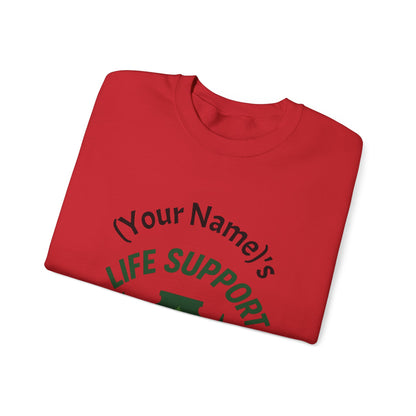 Crewneck Sweatshirt — "Life Support" Plant Jar Graphic