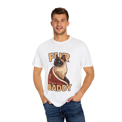 Fur Daddy T-Shirt — Cute Siamese Cat Graphic Tee for Cat Dads