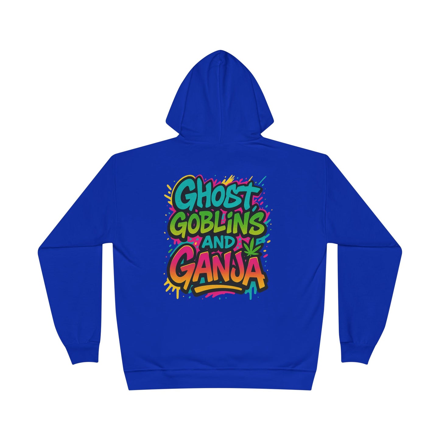 Ghostly Vibes Eco-Friendly Hoodie, Halloween Sweatshirt, Unisex Pullover, Festival Fashion, EcoSmart Apparel, Ghost Goblins Ganja
