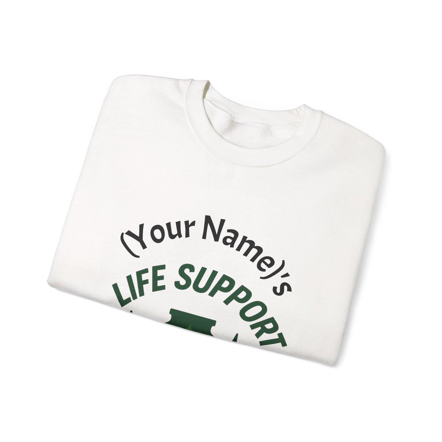 Crewneck Sweatshirt — "Life Support" Plant Jar Graphic